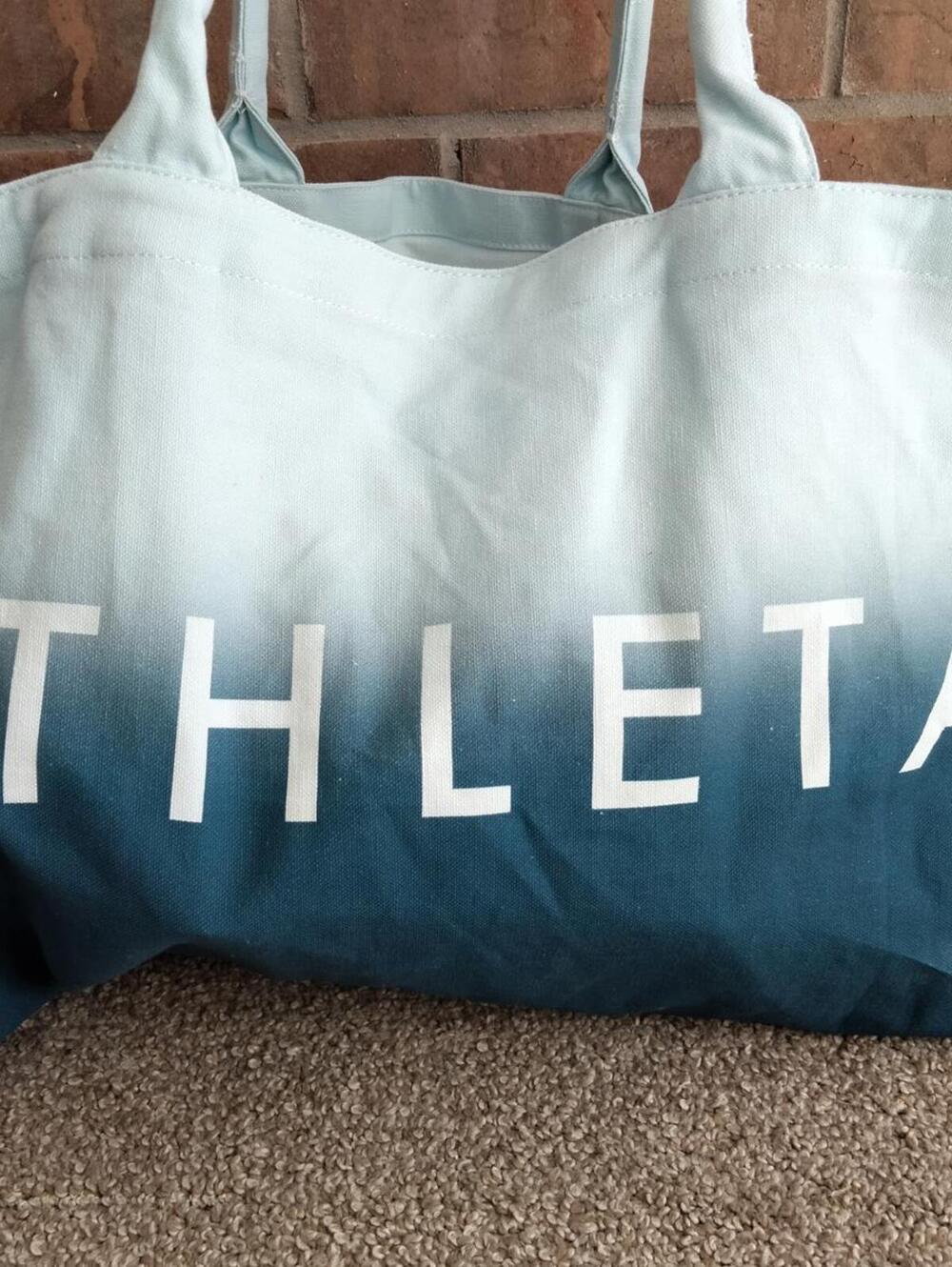 Athleta Blue Ombre Tote Bag Canavs Gym Beach Travel Shoulder Bag